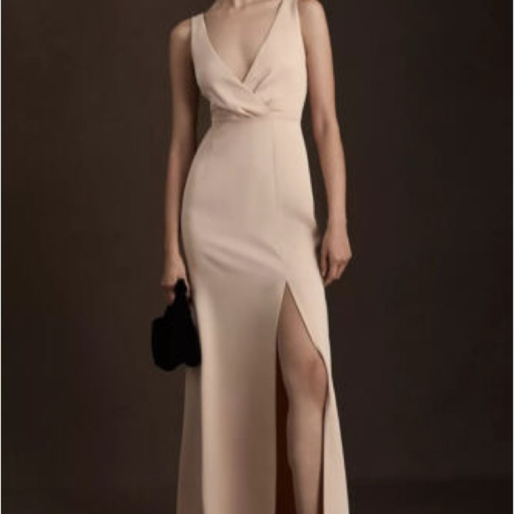 Anthropologie Cream Wedding Dress with Slit